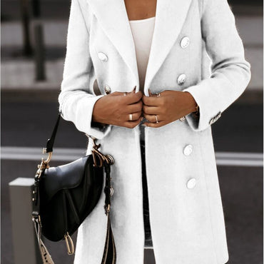 Explosive Double-Breasted Woolen Coat Fashion Coat