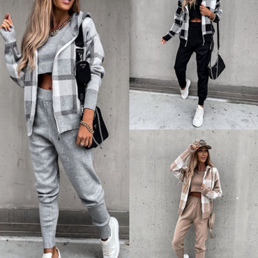 Autumn And Winter New Products Knitted 3-piece Suit