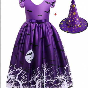Halloween Princess Dress Halloween Printed Mesh