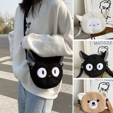 Cartoon Plush Crossbody Bag