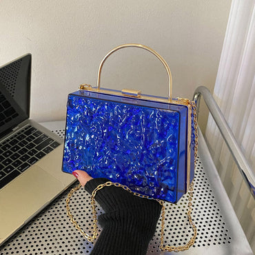 Single-shoulder Diagonal Acrylic Dinner Bag