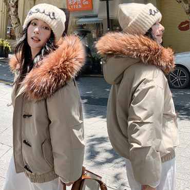 Horn Button Thick Warm Temperament Cotton-padded Coat