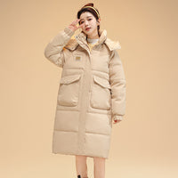 Mid-length Hooded Korean Style Fashion Cotton-padded Jacket