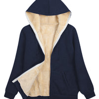 Fleece-lined Thickened Hooded Plush Women's Coat