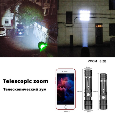 Waterproof Multi Function Zoomable Flashlight