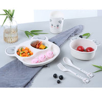 Children's Dinner Plate Bamboo Fiber Tableware Set