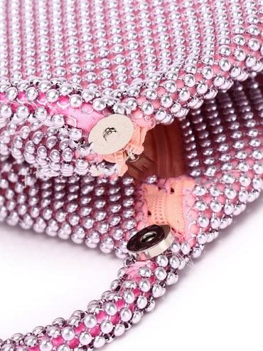 Diamond Triangle Rhinestone Round Dinner Bag