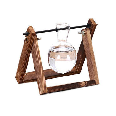 Rustic Plant Terrarium with Wooden Stand