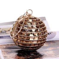 New Style Diamond Handbag Ladies Spherical Dinner Bag