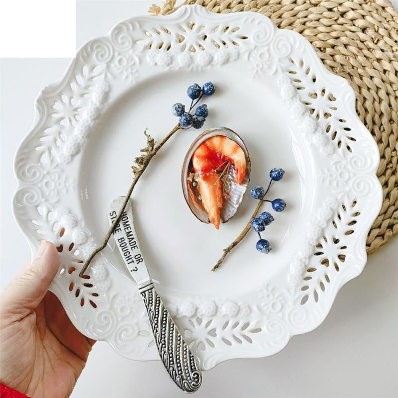 Lace Carved Hollow Lace Vintage Dinner Plate