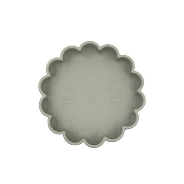 Baby Cute Lion Silicone Wooden Handle Fork Spoon Dinner Plate