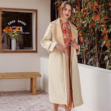 Over-the-knee tie coat loose coat