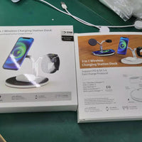 Compatible with Apple, 3 In 1 Magnetic Wireless Charger 15W Fast Charging Station For Magsafe Chargers