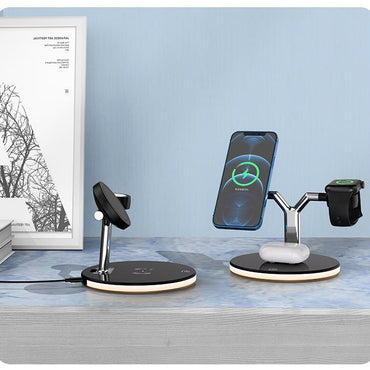 Compatible with Apple, 3 In 1 Magnetic Wireless Charger 15W Fast Charging Station For Magsafe Chargers