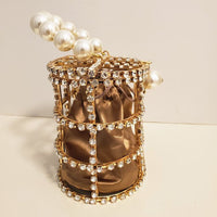Rhinestone basket bird cage dinner bag