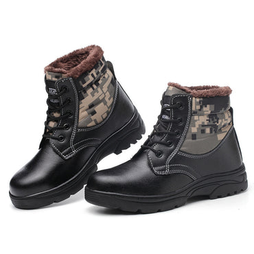 Winter camouflage high-top cotton shoes