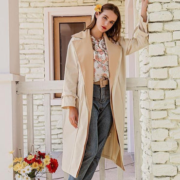 Over-the-knee tie coat loose coat