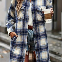 Vintage Plaid Long Cardigan Shirt Jacket