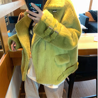 Women's coat leather buckle fur coat women