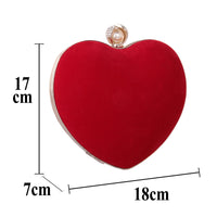 Heart-shaped Dinner Bag With Diamond Pearls