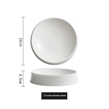 Irregular White Ceramic Dinner Plate