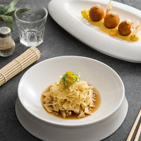 Irregular White Ceramic Dinner Plate