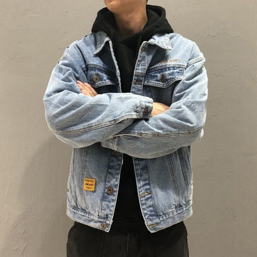 Denim Coat Men's Trend Loose Plush Men's Coat