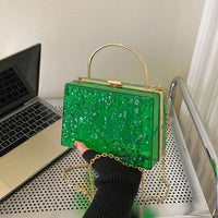 Single-shoulder Diagonal Acrylic Dinner Bag