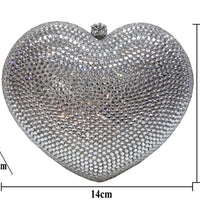 Red Peach Heart-shaped Diamond Dinner Bag