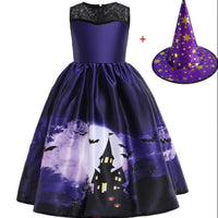 Halloween Princess Dress Halloween Printed Mesh