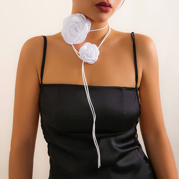 Lace-up Vintage Necklace Rose Dinner Collar Accessories