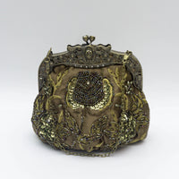 Rose Embroidered Sequins Embroidered Beads Dinner Bag Vintage