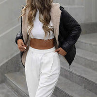 Hooded Long Sleeve Warm Women's Cotton-padded Clothing Cotton Jacket