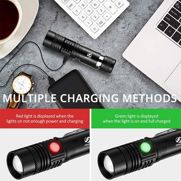 Waterproof Multi Function Zoomable Flashlight