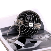 New Style Diamond Handbag Ladies Spherical Dinner Bag