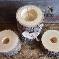 Wooden Candlesticks With Romantic Dinner Tabletop Ornaments