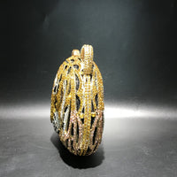 Metal Crystal Dinner Bag Hand-set With Diamonds