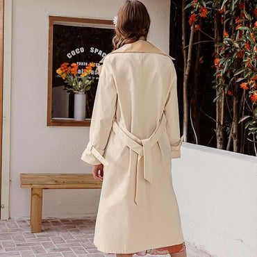 Over-the-knee tie coat loose coat