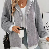 Women's Casual Multicolor Double-sided Plush Zipper Plush Coat