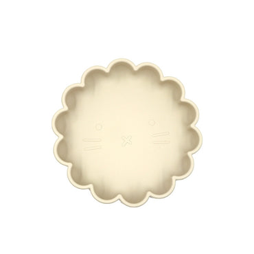 Baby Cute Lion Silicone Wooden Handle Fork Spoon Dinner Plate