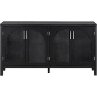 TREXM Sideboard With Rattan Door & Metal Handles For Living Room