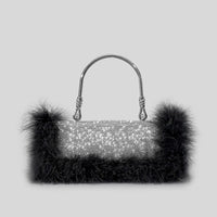 New Mink Fur With Diamonds Dinner Bag