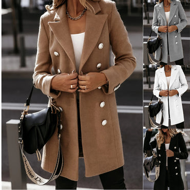 Explosive Double-Breasted Woolen Coat Fashion Coat