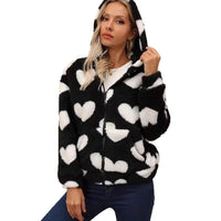 Women's Casual Double-sided Plush Hooded Jacket