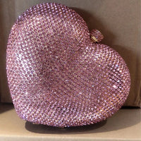Hand Holding Heart-shaped Diamond Dinner Bag