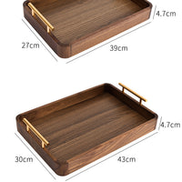 Black Walnut Rectangular Wooden Tray Coffee Simple Dinner Plate Hotel Household