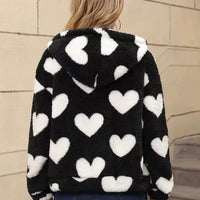 Women's Casual Double-sided Plush Hooded Jacket