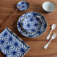 Household Hemp Leaf Pattern Ceramic Dinner Plate
