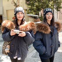 Horn Button Thick Warm Temperament Cotton-padded Coat