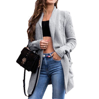 Women's Solid Color Pocket Sweater Fashion Casual Long Sleeve Coat